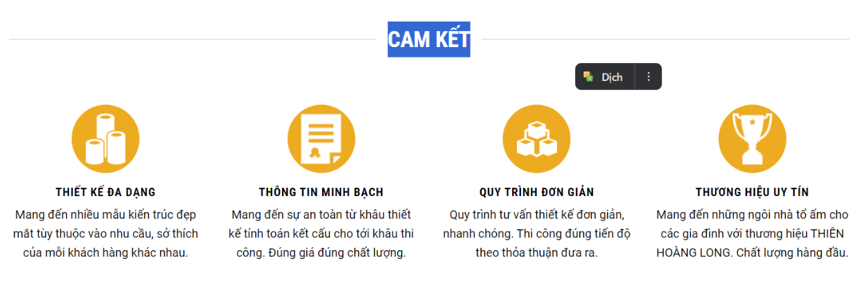 Cam kết của New House