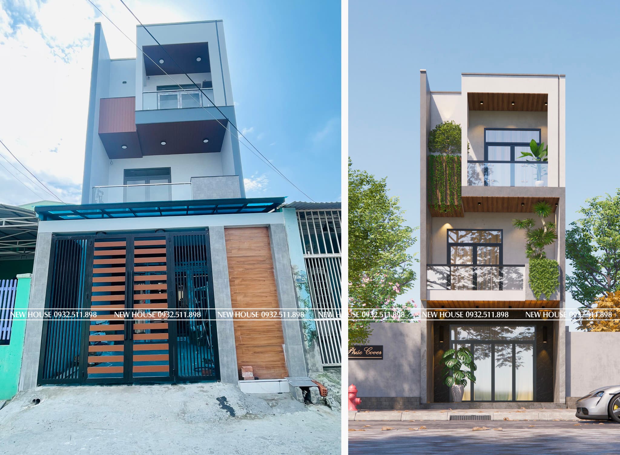 Hình ảnh dự án Công Trình Nhà Phố 3 Tầng Hiện Đại – Thực Tế & Thiết Kế 3D